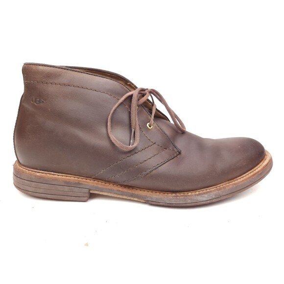 UGG Dagmann Men's Size 12 US Grizzly Brown Leather Chukka Ankle Boots 1018684 - Picture 1 of 11